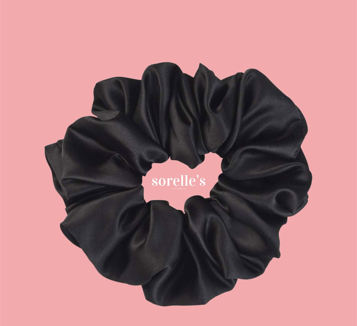 Silk black scrunchie (1)